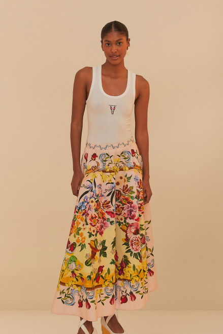 Garden Terrace Pink Midi Skirt